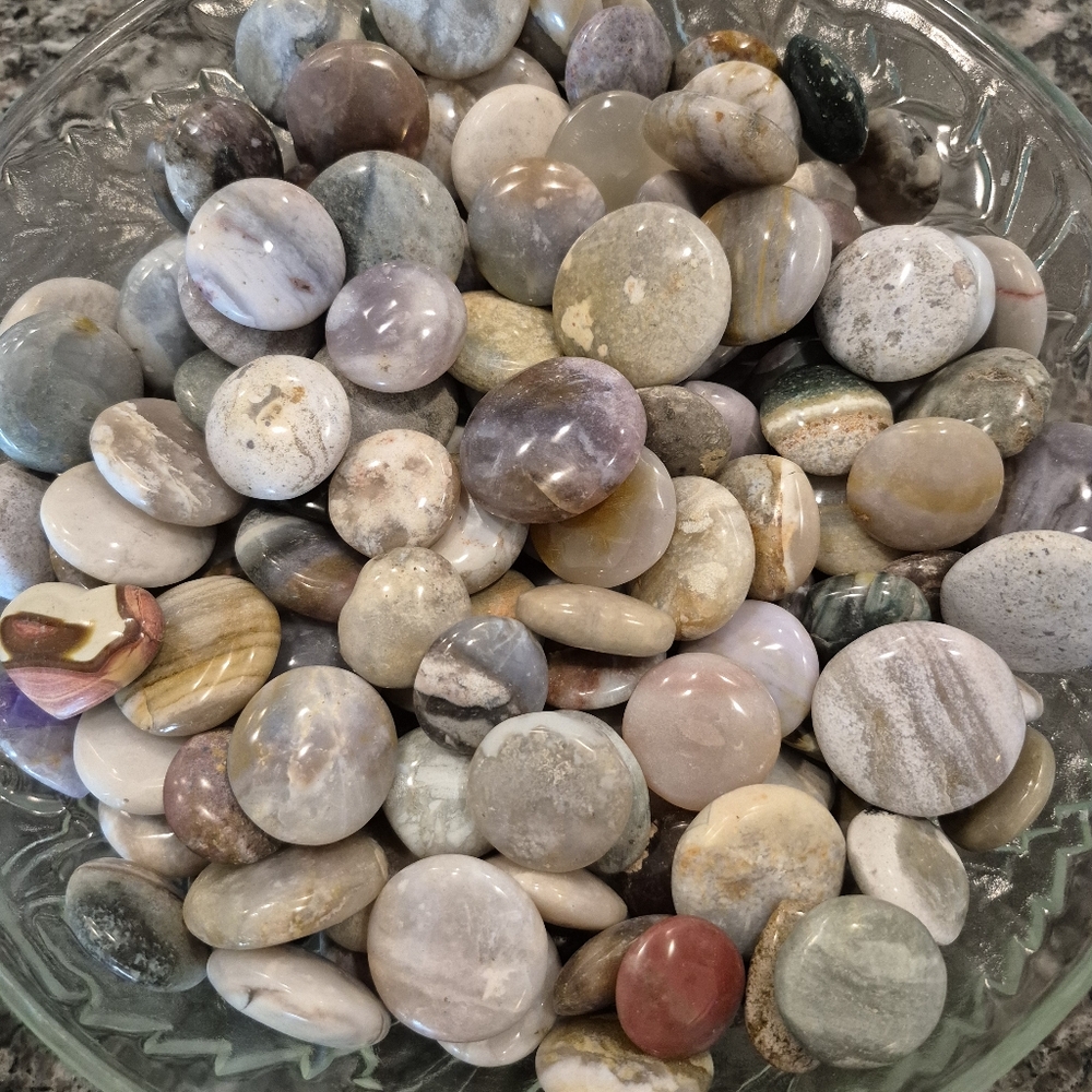 Set Of 10 Natural Quartz Jasper Polished Hearts New - Picture 7 of 9